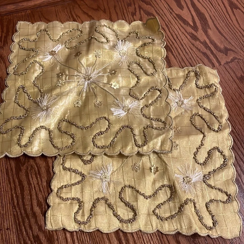 Golden shimmer decor pillow cases jackets zippered  set of 2 textured set of 2